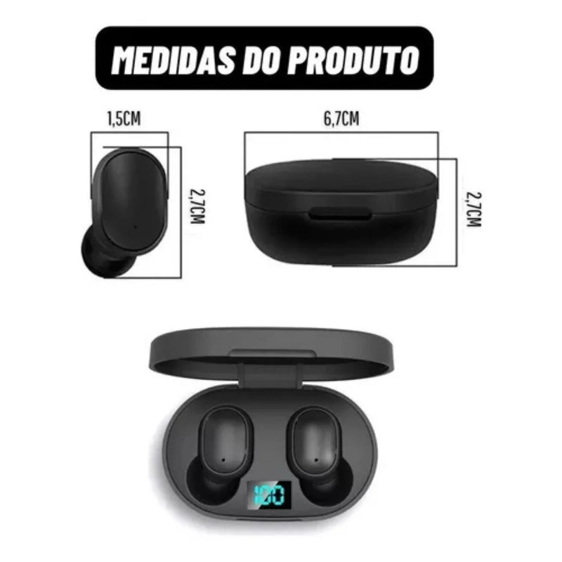 Fone De Ouvido Dual Led Bluetooth 5.0 Airdots