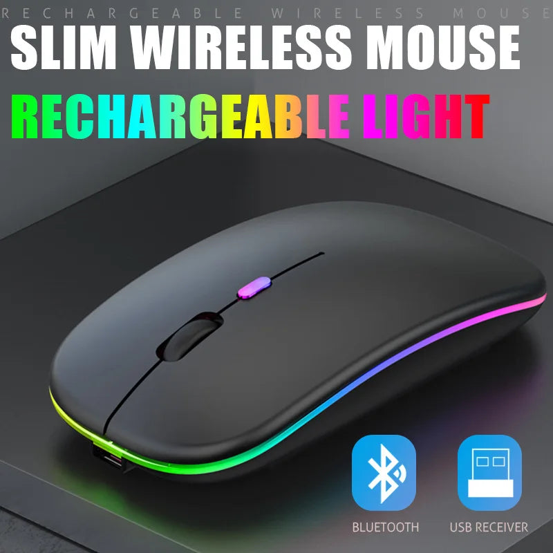 Mouse Sem Fio Carregamento Luminoso